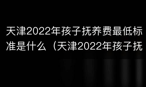 天津2022年孩子抚养费最低标准是什么（天津2022年孩子抚养费最低标准是什么呢）