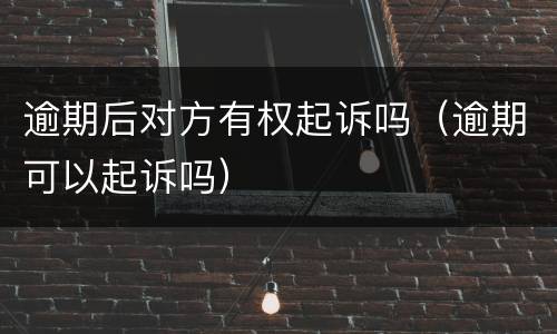 逾期后对方有权起诉吗（逾期可以起诉吗）