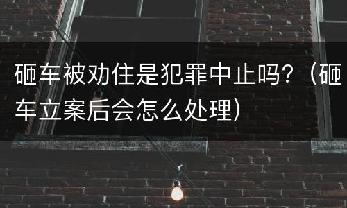 砸车被劝住是犯罪中止吗?（砸车立案后会怎么处理）
