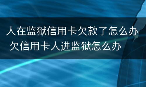 人在监狱信用卡欠款了怎么办 欠信用卡人进监狱怎么办