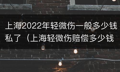 上海2022年轻微伤一般多少钱私了（上海轻微伤赔偿多少钱）