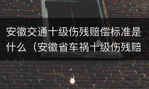 安徽交通十级伤残赔偿标准是什么（安徽省车祸十级伤残赔偿标准）