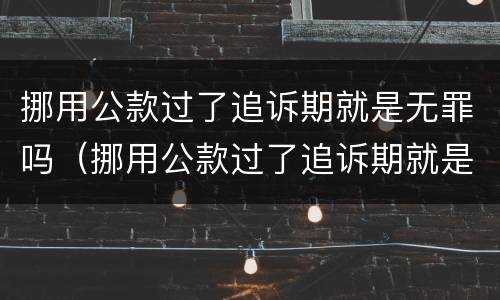 挪用公款过了追诉期就是无罪吗（挪用公款过了追诉期就是无罪吗怎么处理）