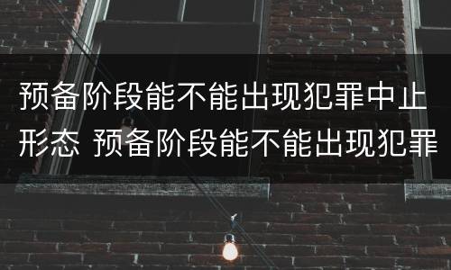 预备阶段能不能出现犯罪中止形态 预备阶段能不能出现犯罪中止形态变化