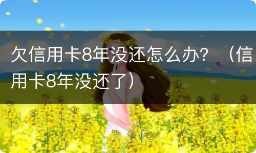 欠信用卡8年没还怎么办？（信用卡8年没还了）