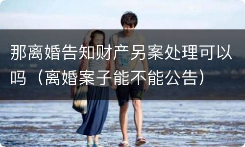 那离婚告知财产另案处理可以吗（离婚案子能不能公告）