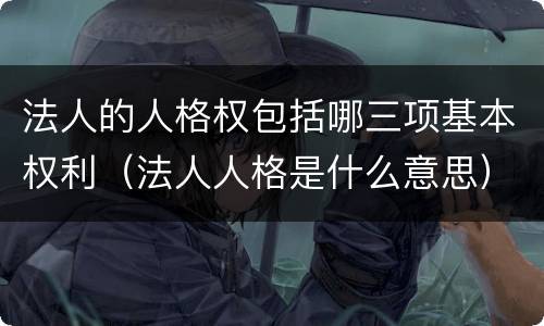 法人的人格权包括哪三项基本权利（法人人格是什么意思）