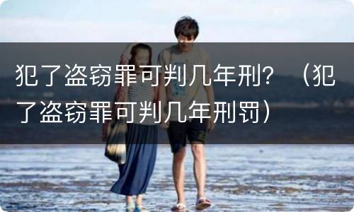 犯了盗窃罪可判几年刑？（犯了盗窃罪可判几年刑罚）