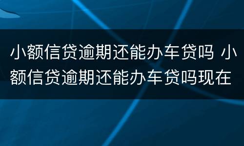 小额信贷逾期还能办车贷吗 小额信贷逾期还能办车贷吗现在