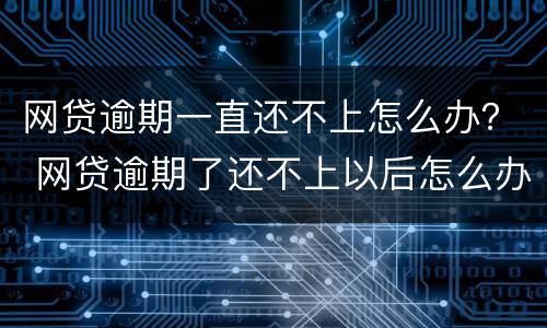 网贷逾期一直还不上怎么办？ 网贷逾期了还不上以后怎么办