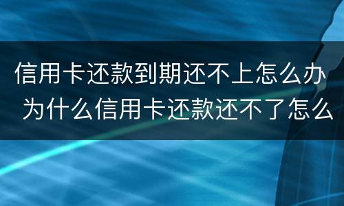 信用卡还款到期还不上怎么办 为什么信用卡还款还不了怎么回事