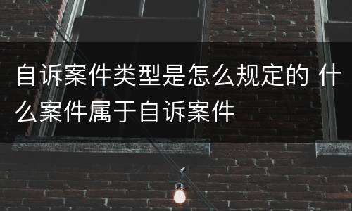 自诉案件类型是怎么规定的 什么案件属于自诉案件