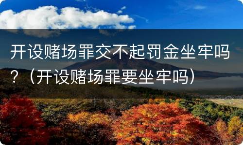 开设赌场罪交不起罚金坐牢吗?（开设赌场罪要坐牢吗）