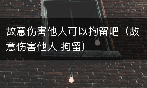 故意伤害他人可以拘留吧（故意伤害他人 拘留）