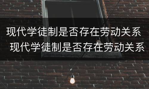 现代学徒制是否存在劳动关系 现代学徒制是否存在劳动关系问题