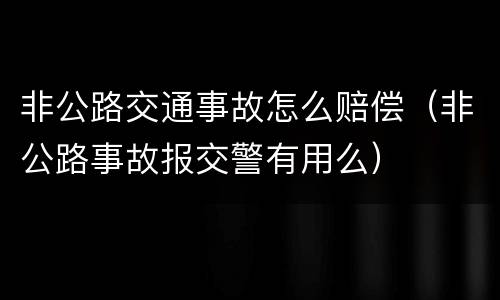 非公路交通事故怎么赔偿（非公路事故报交警有用么）