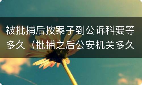 被批捕后按案子到公诉科要等多久（批捕之后公安机关多久移送起诉）