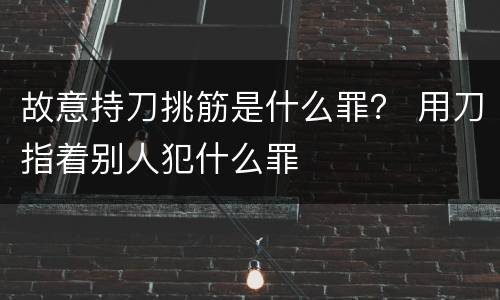 故意持刀挑筋是什么罪？ 用刀指着别人犯什么罪