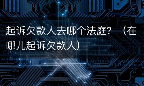 起诉欠款人去哪个法庭？（在哪儿起诉欠款人）