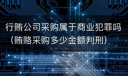行贿公司采购属于商业犯罪吗（贿赂采购多少金额判刑）