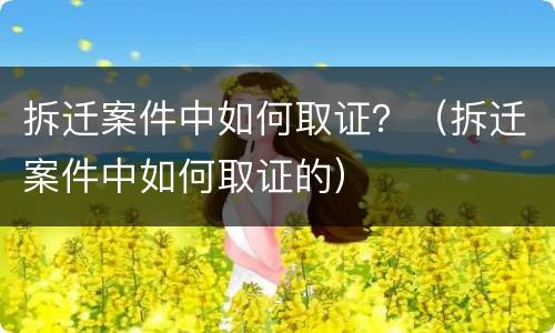 拆迁案件中如何取证？（拆迁案件中如何取证的）