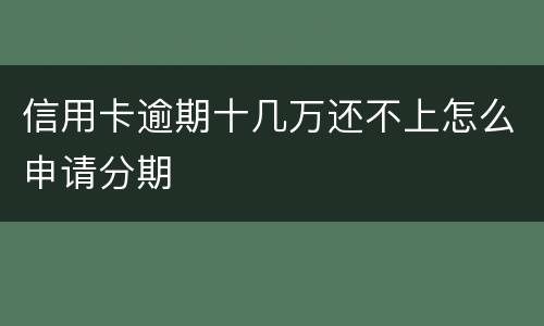 信用卡逾期十几万还不上怎么申请分期
