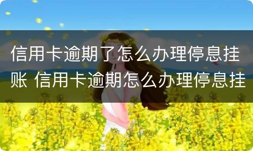 信用卡逾期了怎么办理停息挂账 信用卡逾期怎么办理停息挂账需要什么证明