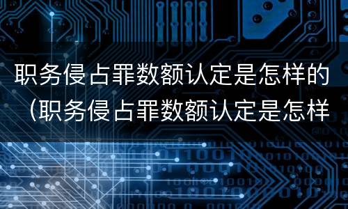 职务侵占罪数额认定是怎样的（职务侵占罪数额认定是怎样的情形）