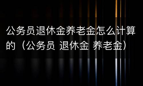 公务员退休金养老金怎么计算的（公务员 退休金 养老金）