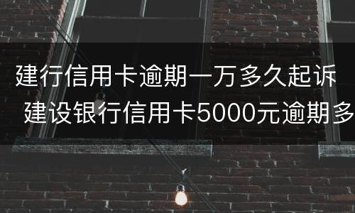 建行信用卡逾期一万多久起诉 建设银行信用卡5000元逾期多久会起诉