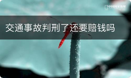 交通事故判刑了还要赔钱吗