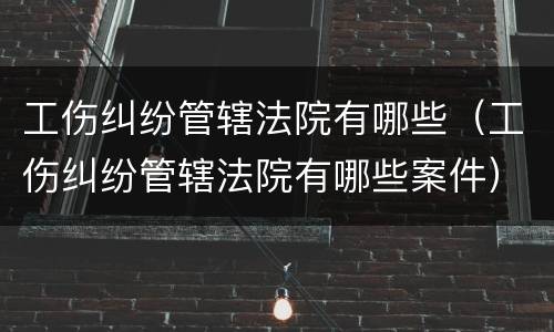 工伤纠纷管辖法院有哪些（工伤纠纷管辖法院有哪些案件）