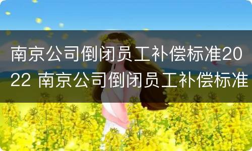 南京公司倒闭员工补偿标准2022 南京公司倒闭员工补偿标准2022年