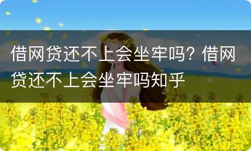借网贷还不上会坐牢吗? 借网贷还不上会坐牢吗知乎