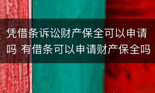 凭借条诉讼财产保全可以申请吗 有借条可以申请财产保全吗