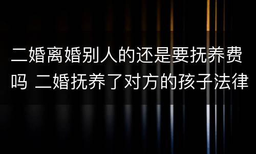 二婚离婚别人的还是要抚养费吗 二婚抚养了对方的孩子法律有什么规定