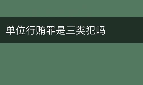单位行贿罪是三类犯吗