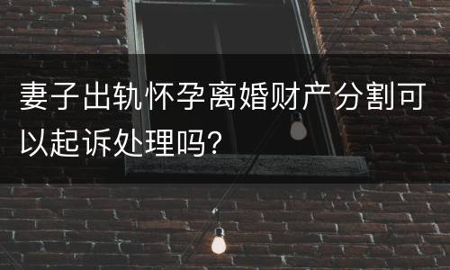 妻子出轨怀孕离婚财产分割可以起诉处理吗？