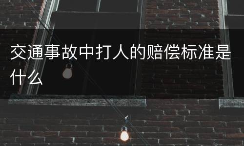交通事故中打人的赔偿标准是什么