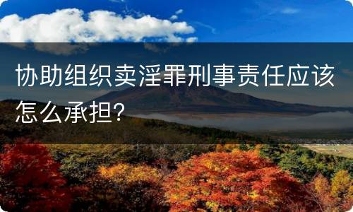 协助组织卖淫罪刑事责任应该怎么承担？