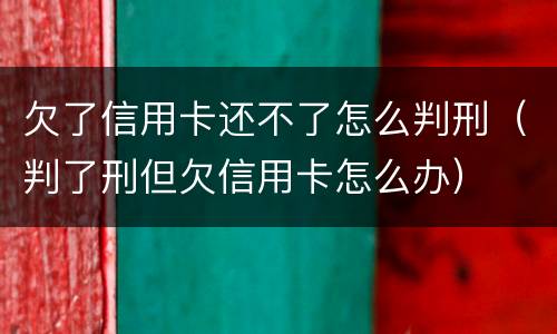 欠了信用卡还不了怎么判刑（判了刑但欠信用卡怎么办）