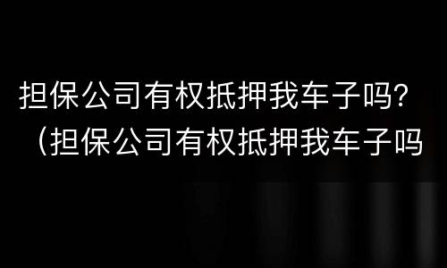 担保公司有权抵押我车子吗？（担保公司有权抵押我车子吗合法吗）