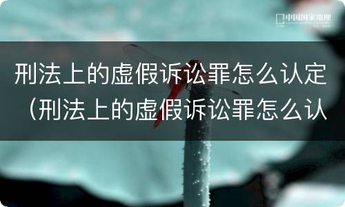 刑法上的虚假诉讼罪怎么认定（刑法上的虚假诉讼罪怎么认定的）