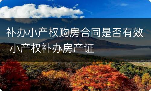 补办小产权购房合同是否有效 小产权补办房产证