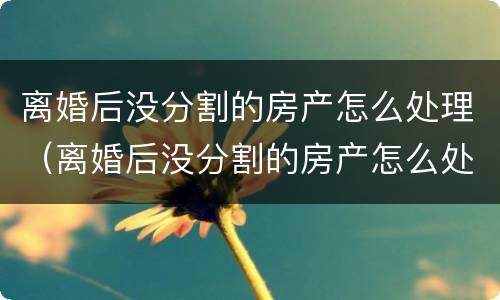 离婚后没分割的房产怎么处理（离婚后没分割的房产怎么处理最好）