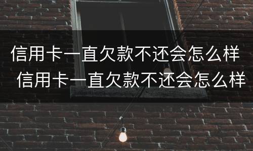 信用卡一直欠款不还会怎么样 信用卡一直欠款不还会怎么样吗