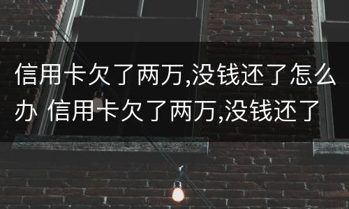 信用卡欠了两万,没钱还了怎么办 信用卡欠了两万,没钱还了怎么办理