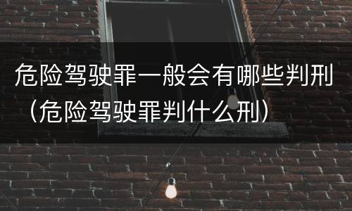 危险驾驶罪一般会有哪些判刑（危险驾驶罪判什么刑）