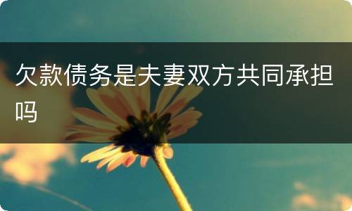 欠款债务是夫妻双方共同承担吗