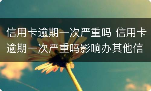 信用卡逾期一次严重吗 信用卡逾期一次严重吗影响办其他信用卡吗